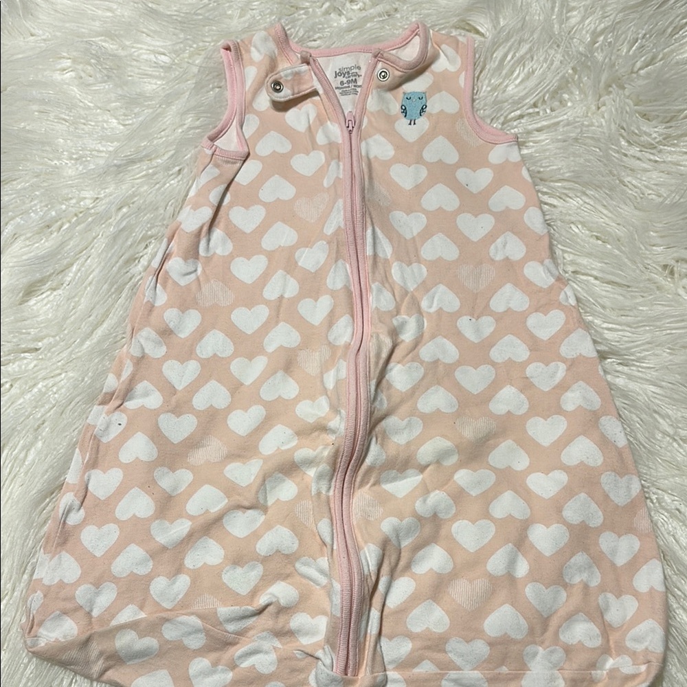 Halo Pink and White Heart Sleep Sack